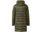 Green quilted jacket with hood, back view