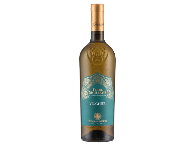 A bottle of Terre Siciliane Viognier white wine