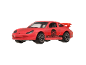 Red toy sports car with the number 25 and the word 'PORSCHE' on its side.