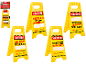 Yellow warning signs for elf pranks.