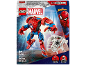 Red and blue superhero robot building set with white superhero figure.