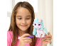 A child coloring a washable toy pony with a purple felt-tip pen.