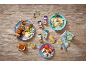 Greek dishes with meat skewers, rice, tomato and cheese salad, and spices.