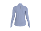 Women's lavender long-sleeved sports top, with a reflective stripe on the back.