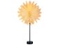 Table lamp with a cream-colored pleated paper lampshade