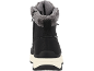 Black winter boot with grey faux fur lining and white sole, featuring a 'WATERPROOF' tag.