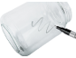 Silver marker drawing a wavy line on a clear glass jar.