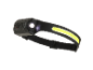 Black LED headlamp with a bright white spotlight and a yellow COB strip light.
