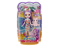 Unicorn doll with purple hair and a small unicorn, in beach-themed packaging.