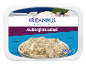 Greek style aubergine salad in white packaging, 250g.