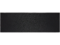 Black background with a subtle, elegant floral pattern.