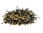Christmas string lights with warm white LED bulbs on a dark background