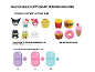 12 character and food pencil toppers, each in a surprise capsule, with prices.