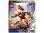 Building set featuring a giant red and gold robot, a flying superhero, and a villain.
