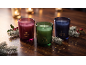 Three festive scented candles: Winter Wishes, Frosty Walks, and Starry Nights.