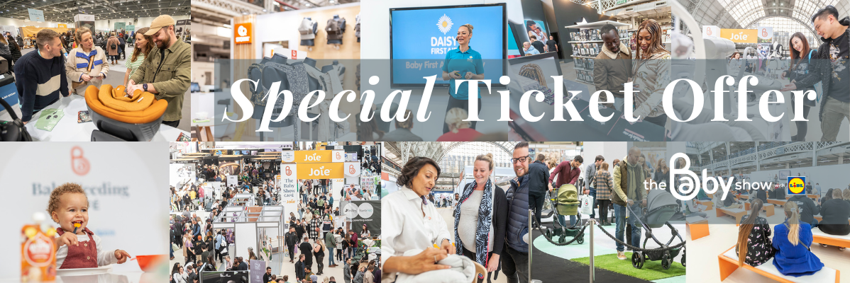 Special ticket offer for the baby show featuring Joie and Daisy First Aid.