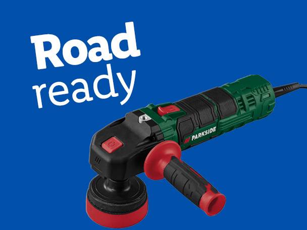 A Parkside angle grinder, ready for the road.