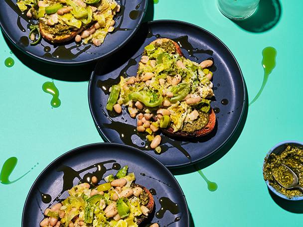 All-the-greens beans on toast