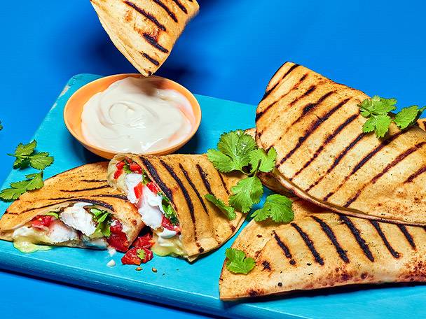 Barbecue Fish Quesadilla Pockets