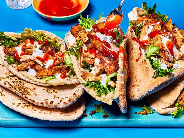 Smoky Chicken Shawarma Pittas