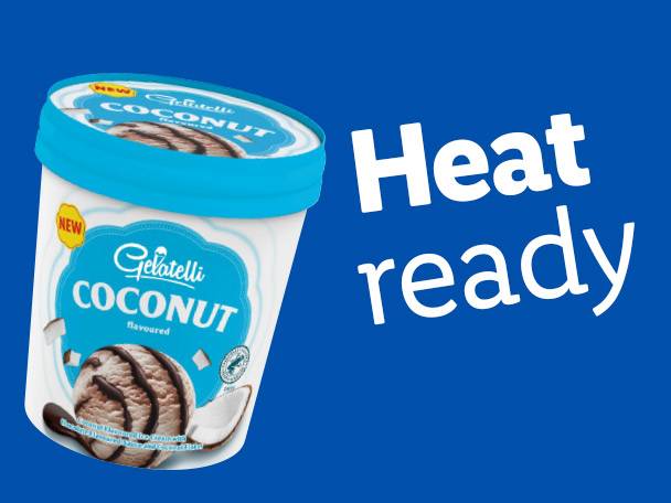 Gelatelli Coconut ice cream tub, heat ready.