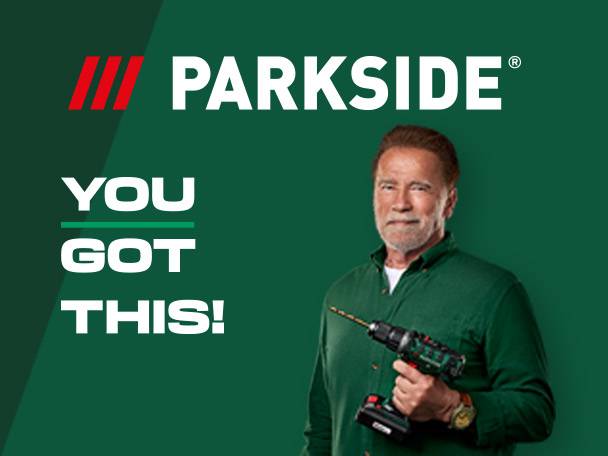 Arnold Schwarzenegger holding a power drill, with text 'YOU GOT THIS!'