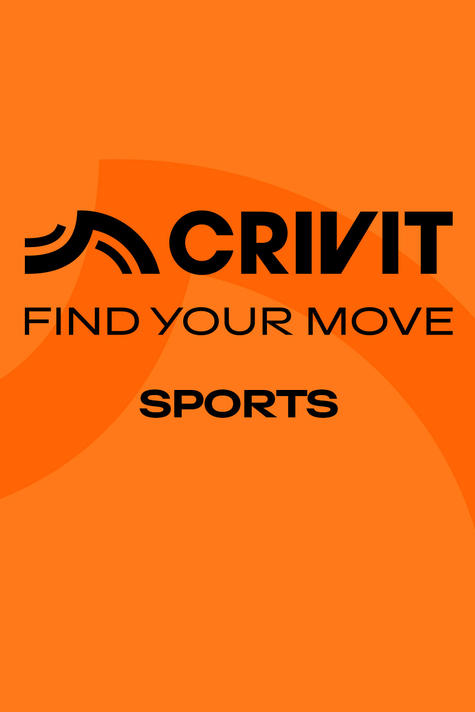 Crivit logo with the text 'FIND YOUR MOVE SPORTS' on an orange background.