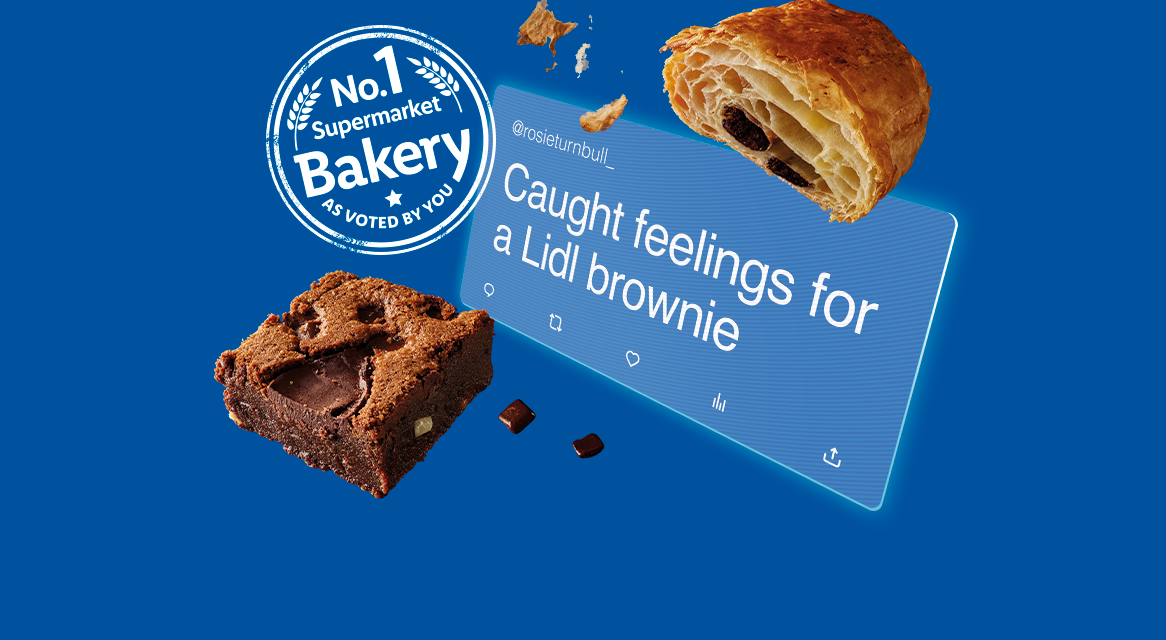 Lidl brownie, pastries and No.1 supermarket bakery.