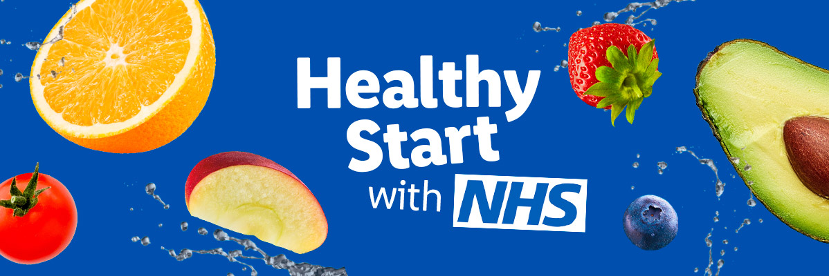 NHS: Healthy start with fruit and vegetables.
