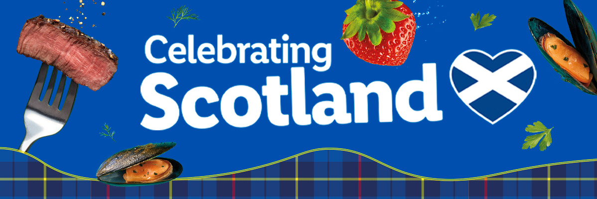 Celebrating Scotland with delicious steak, mussels, and strawberries.