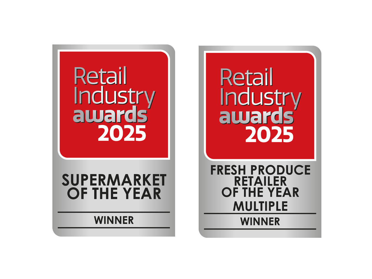 Two Retail Industry Awards 2025 for Supermarket of the Year and Fresh Produce Retailer of the Year.
