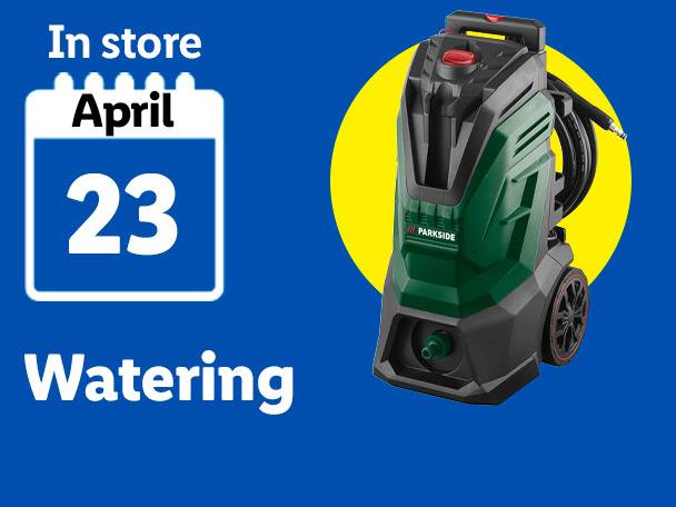 Pressure washer available in store on April 23rd for watering.