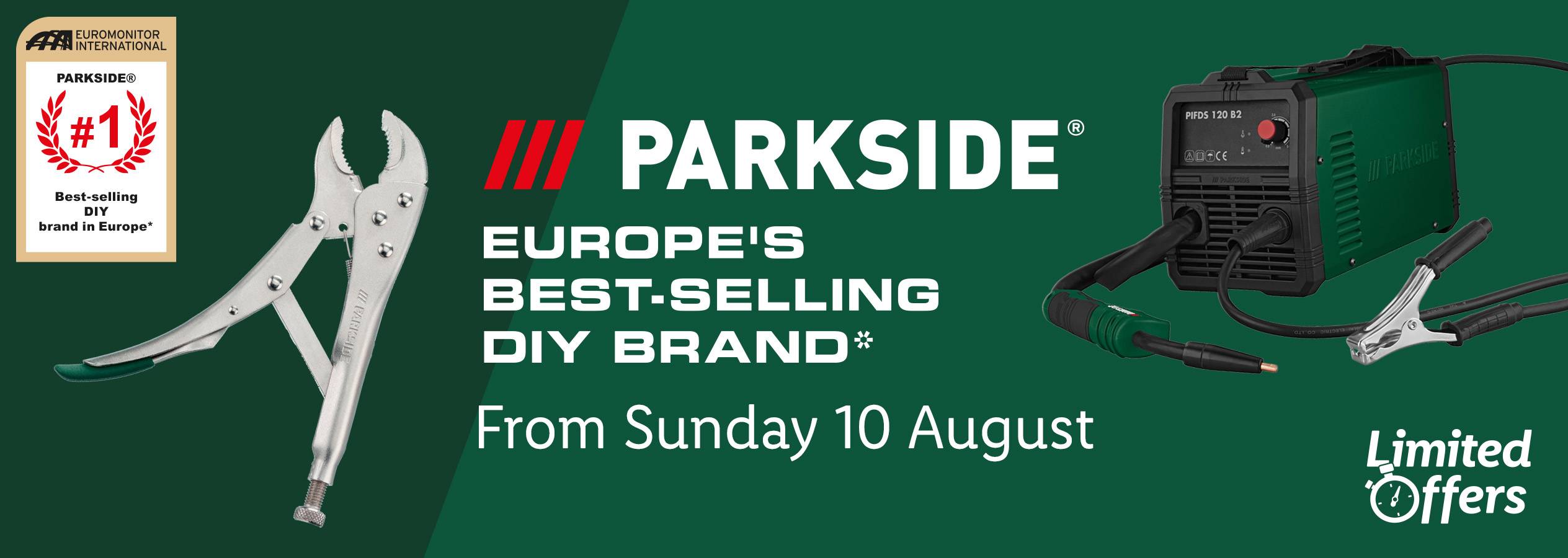 Parkside's best-selling DIY tools, including pliers and a welder, are on limited-time offer from August 10th.