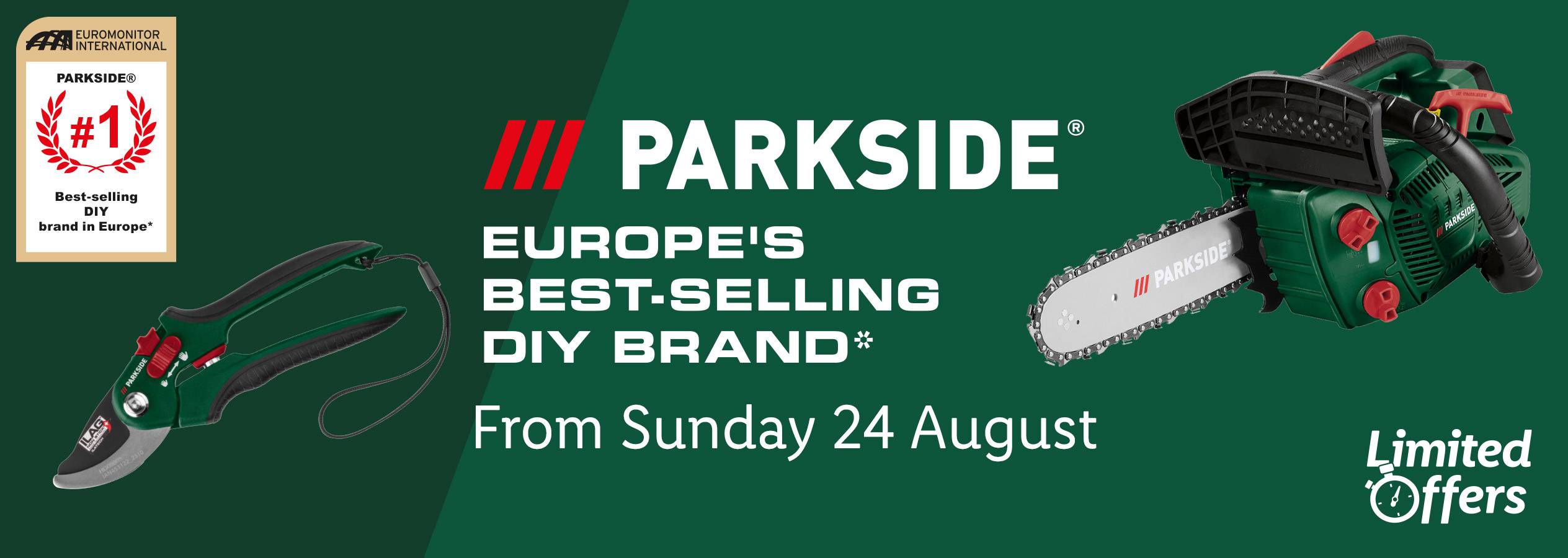 Parkside's best-selling DIY tools, including a chainsaw and pruning shears, are on limited-time offer from August 24th.