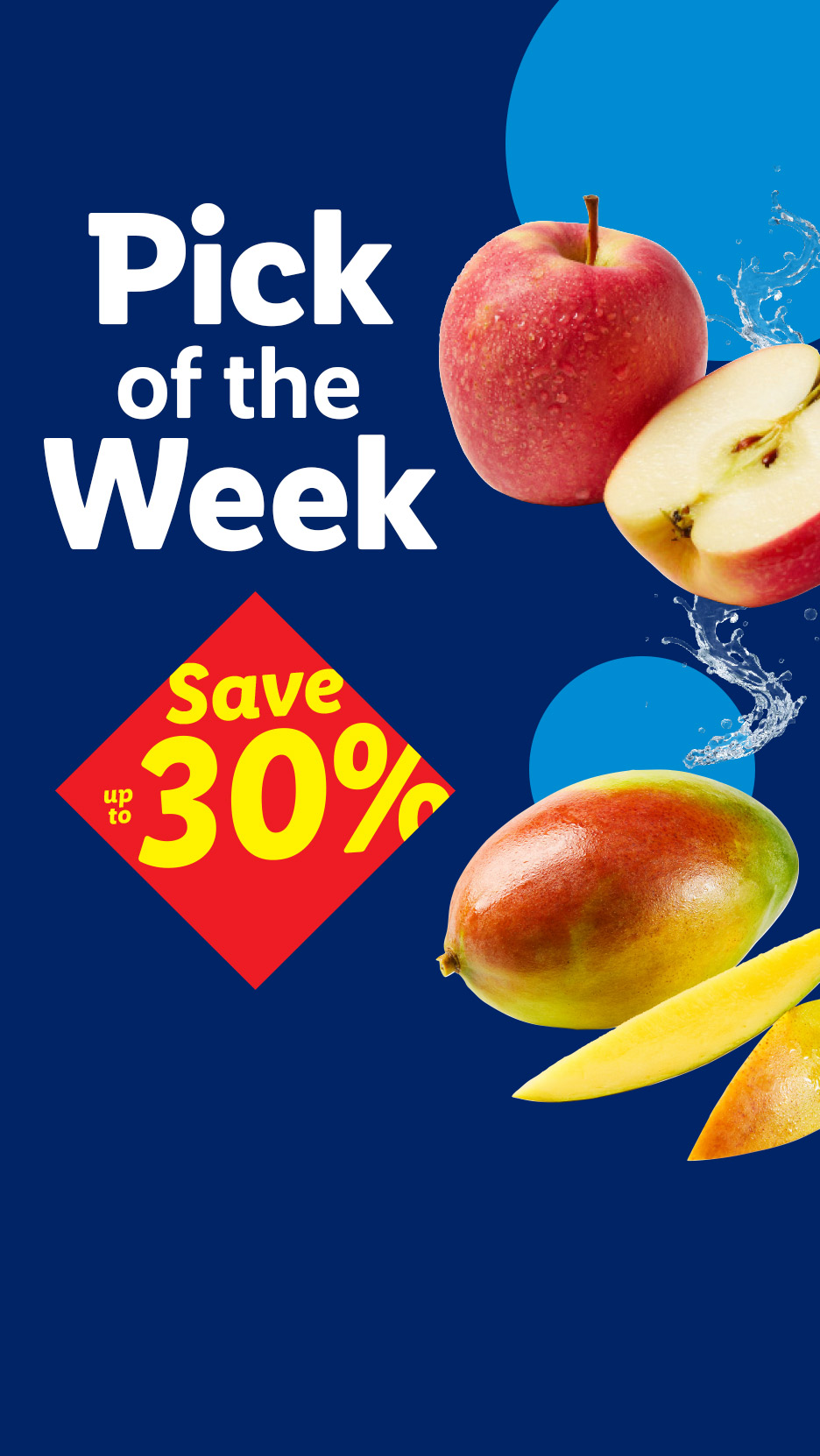 Pick of the Week: Red apples and mangoes with up to 30% off.