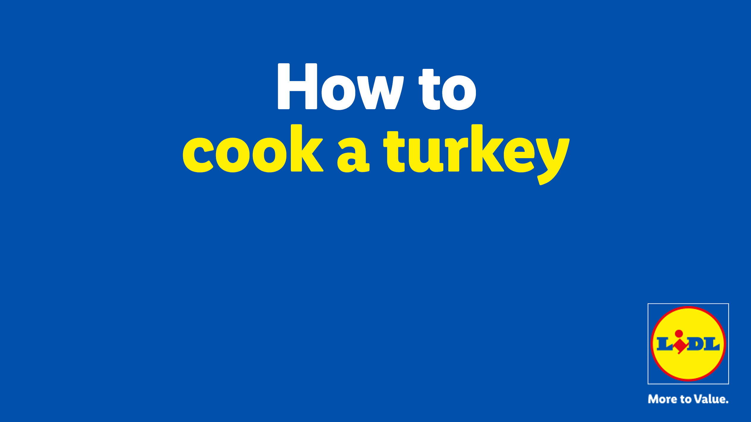 Lidl guide: How to cook a turkey on a blue background.