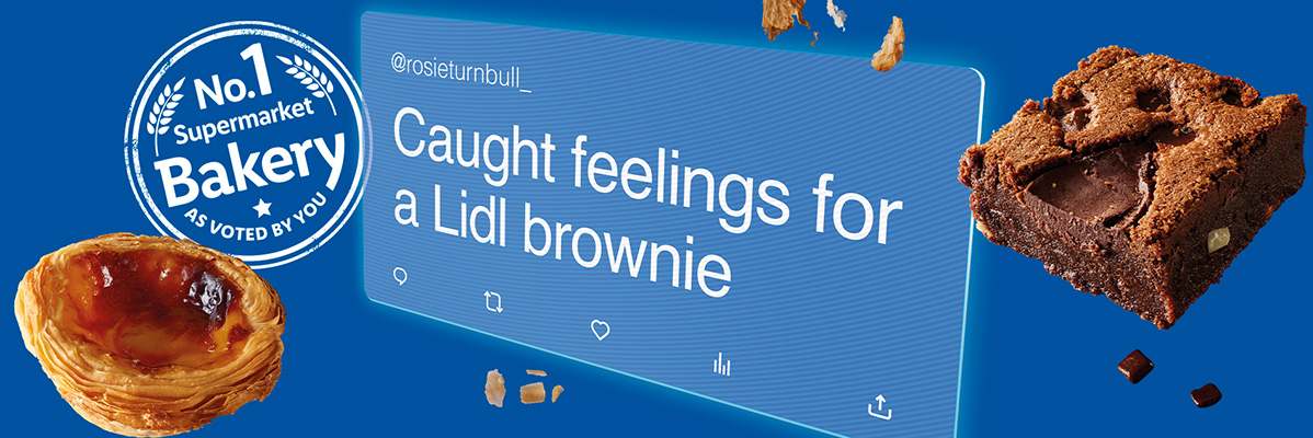 Lidl brownie and pastries.