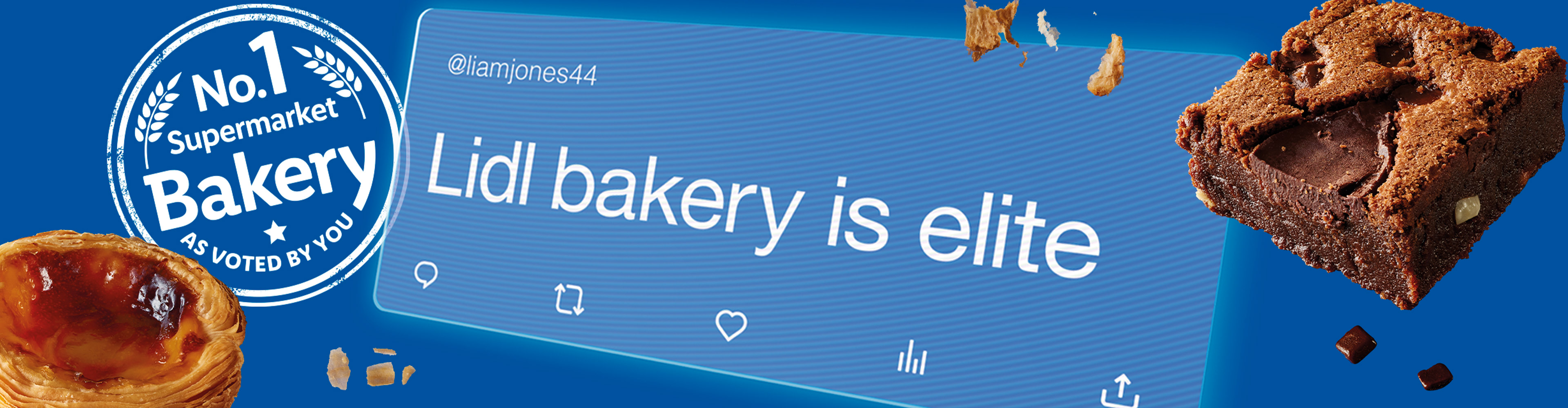 Lidl brownie and pastries.