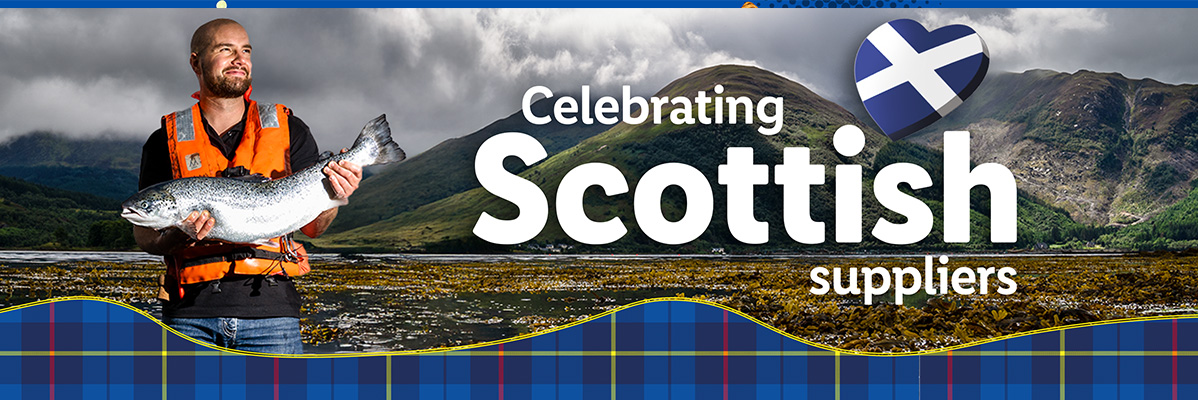 Celebrating Scottish suppliers: salmon and tartan.