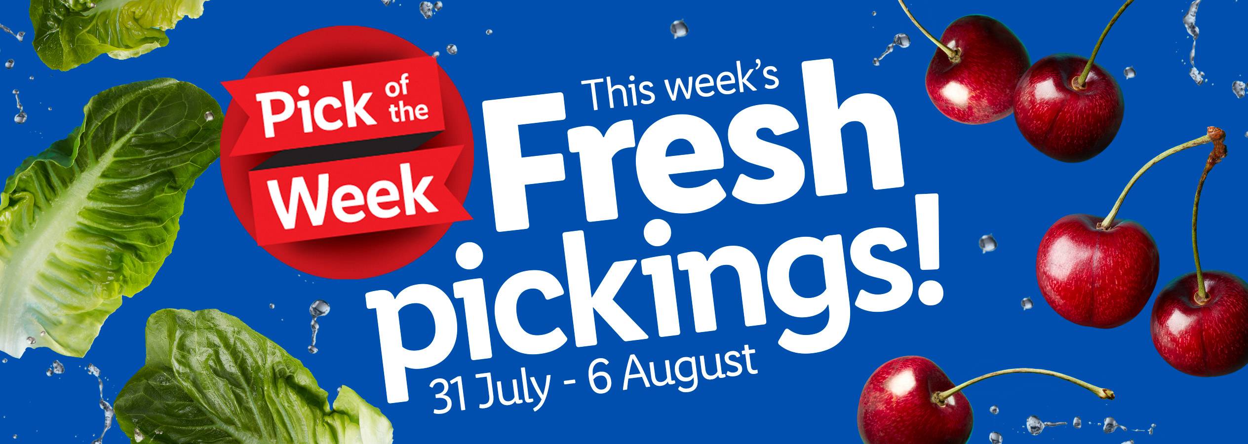 Fresh cherries and lettuce are this week's pick, July 31st - August 6th.