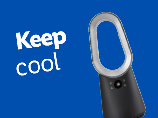 Dyson bladeless fan keeps you cool.