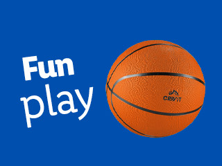 An orange Crevit basketball; Fun play.
