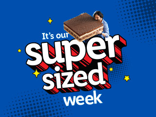 Super-sized week featuring a giant wafer cake.