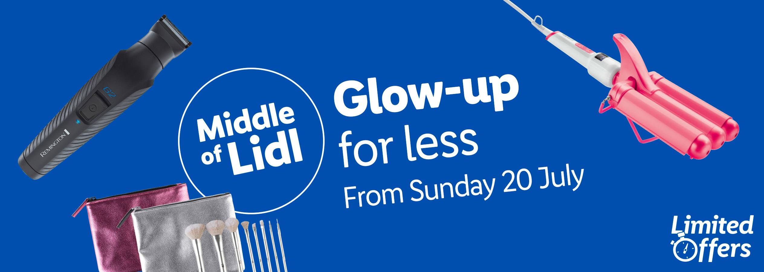 Lidl's Middle of Lidl sale features Remington beard trimmer, triple barrel waver, makeup brushes and cosmetic bags.