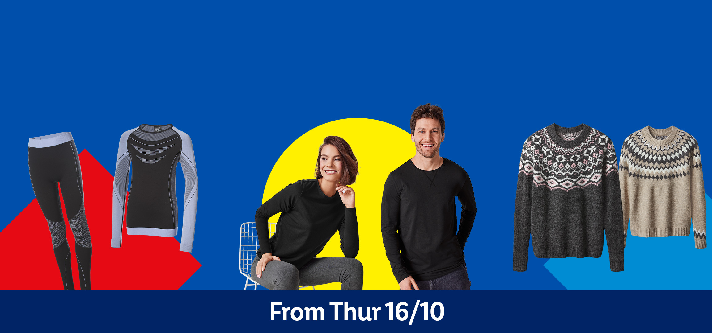 Thermal wear, winter boots, and fair isle sweaters for men and women, available from Thursday 16/10.