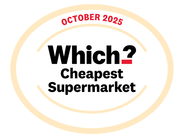 Which? Cheapest Supermarket award for October 2025.